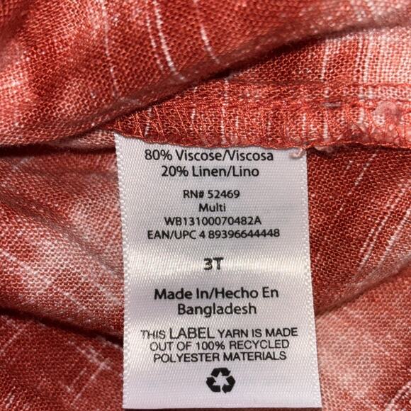 Wonder Nation Girls 3T Linen And Viscose Summer Shirt - Picture 4 of 4